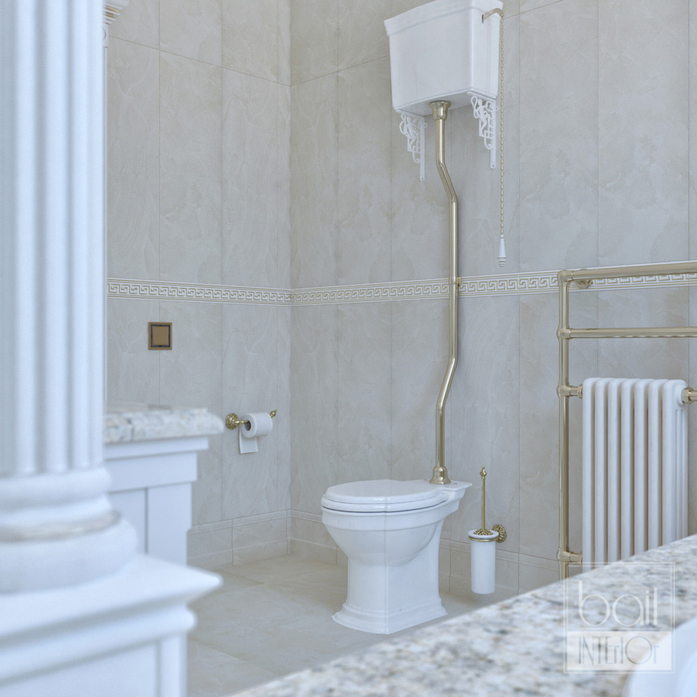 дизайн интерьера классической ванной с колоннами