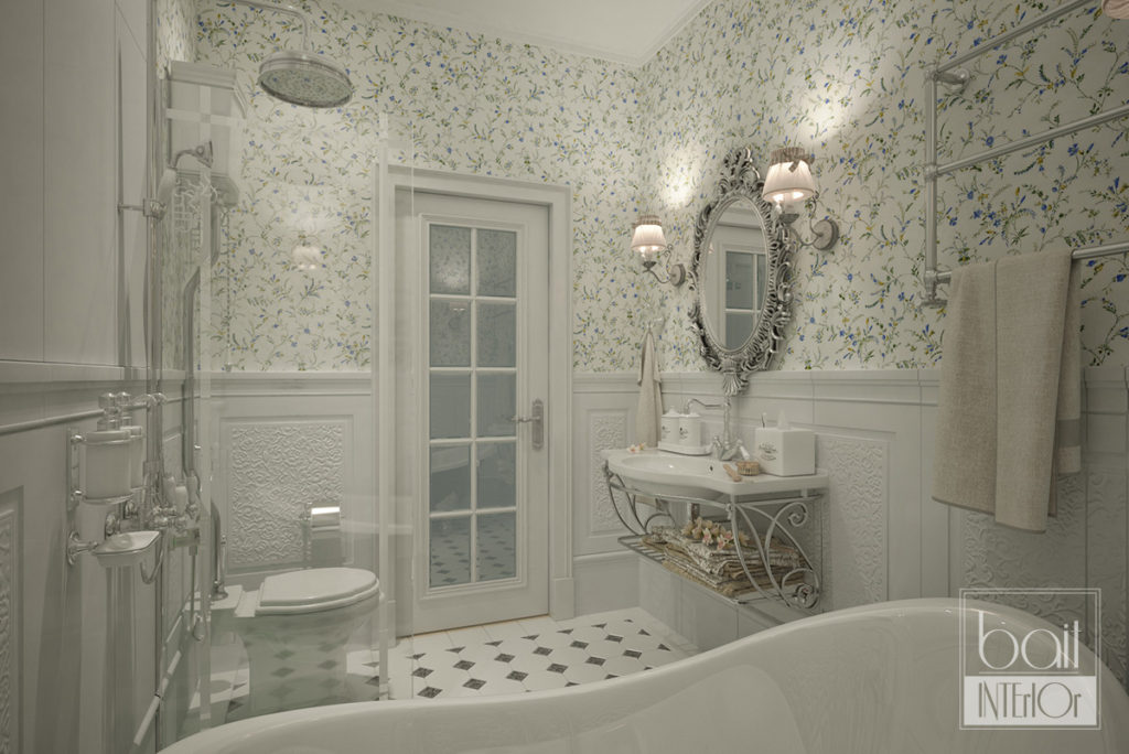 дизайн интерьера ванной в стиле прованс