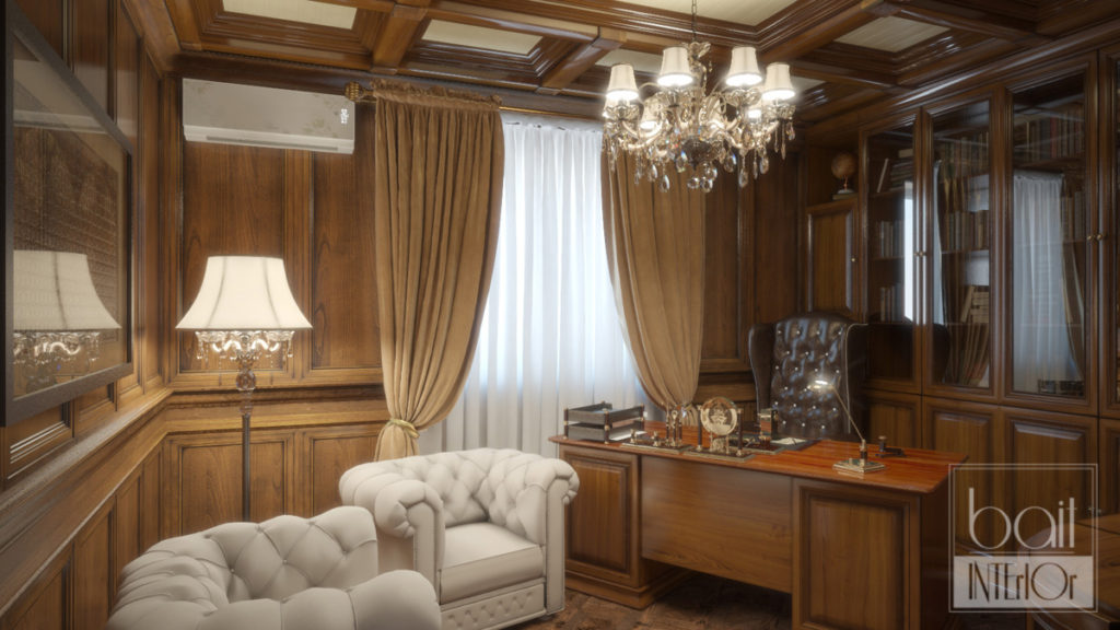 Интерьер кабинета в классическом стиле