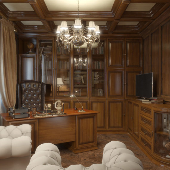 Интерьер кабинета в классическом стиле