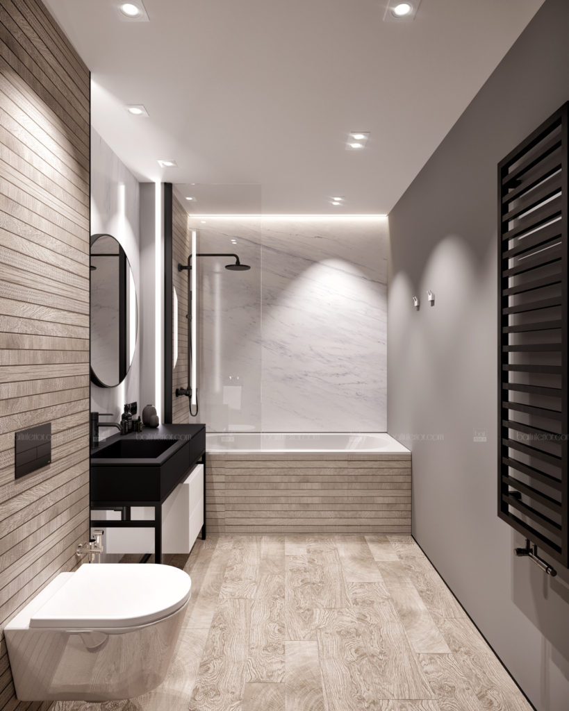 дизайн интерьера ванной в стиле минимализм