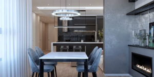 дизайн интерьера гостиной совмещенной с кухней